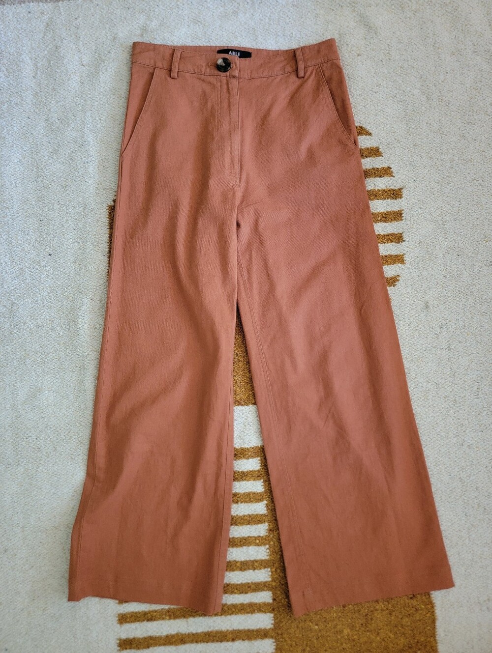 ABLE Aarti Wide Leg Crop Pants in Amber Brown